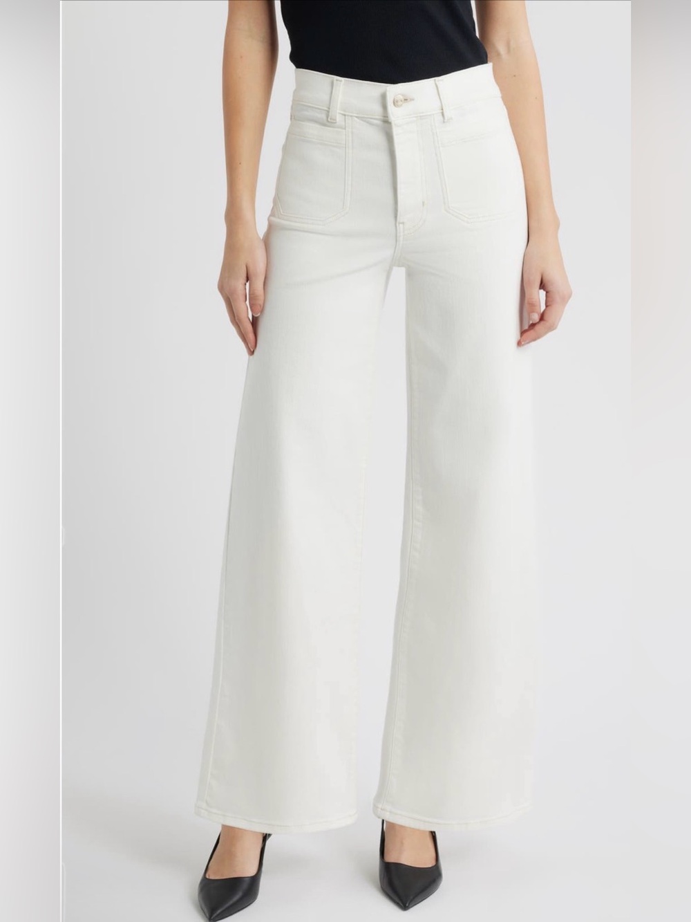 FRAME Le Slim Palazzo front Patch Pocket High Waist Wide Leg Jeans size 25